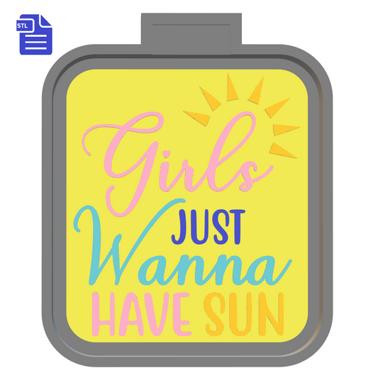 Girls Just Wanna Have Sun Silicone Mold Housing STL File - for 3D printing - FILE ONLY - The Crafts and Glitter Shop