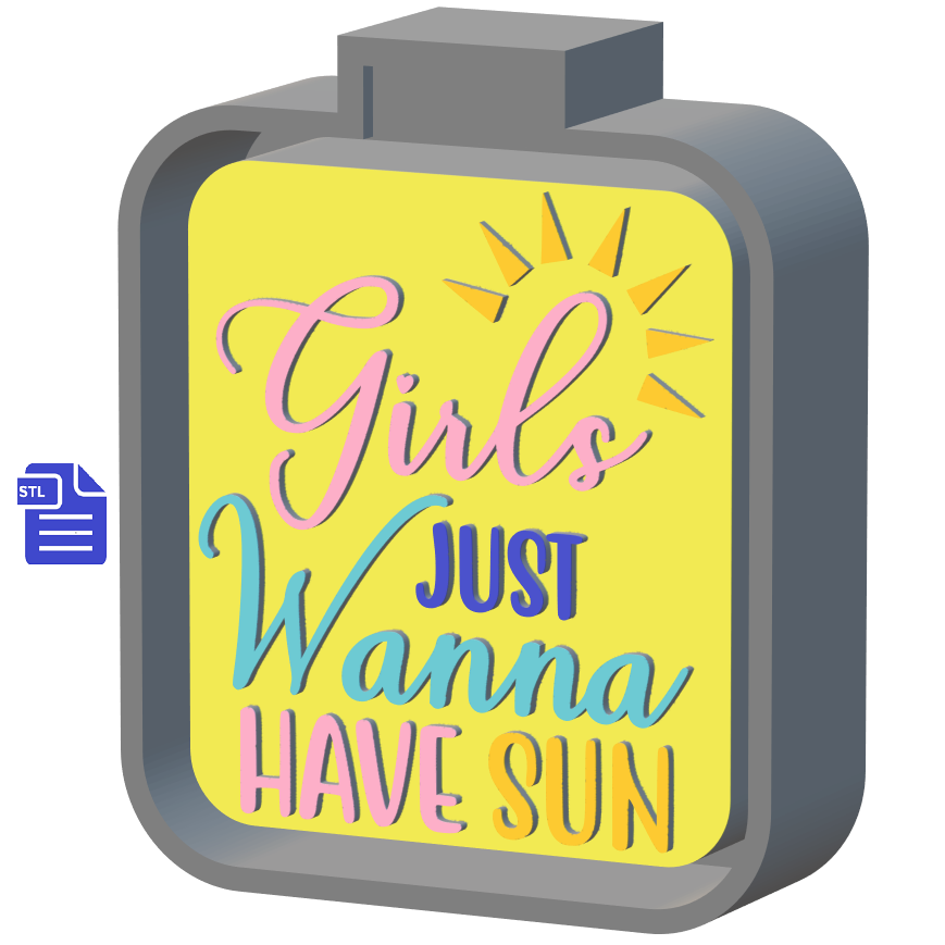 Girls Just Wanna Have Sun Silicone Mold Housing STL File - for 3D printing - FILE ONLY - The Crafts and Glitter Shop