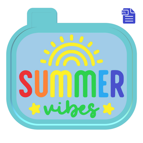 Summer Vibes Silicone Mold Housing STL File - for 3D printing - Freshie Mold FILE ONLY