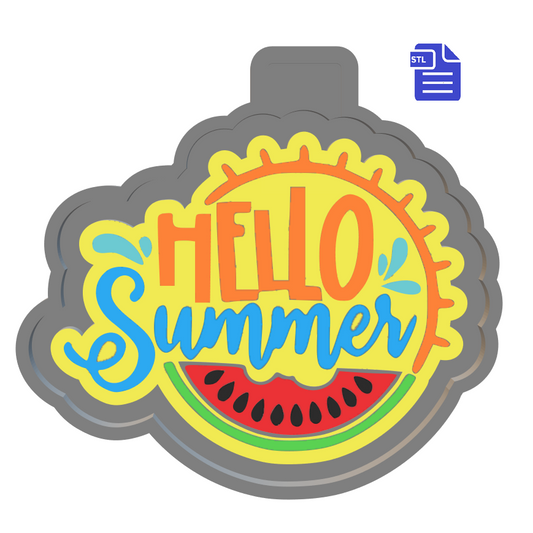 Hello Summer Silicone Mold Housing STL File - for 3D printing - Freshie Mold - The Crafts and Glitter Shop