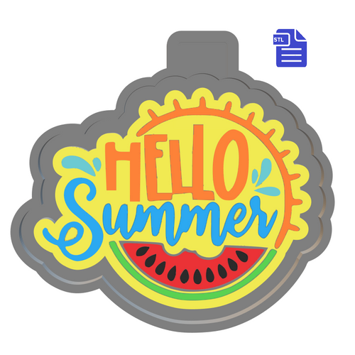 Hello Summer Silicone Mold Housing STL File - for 3D printing - Freshie Mold