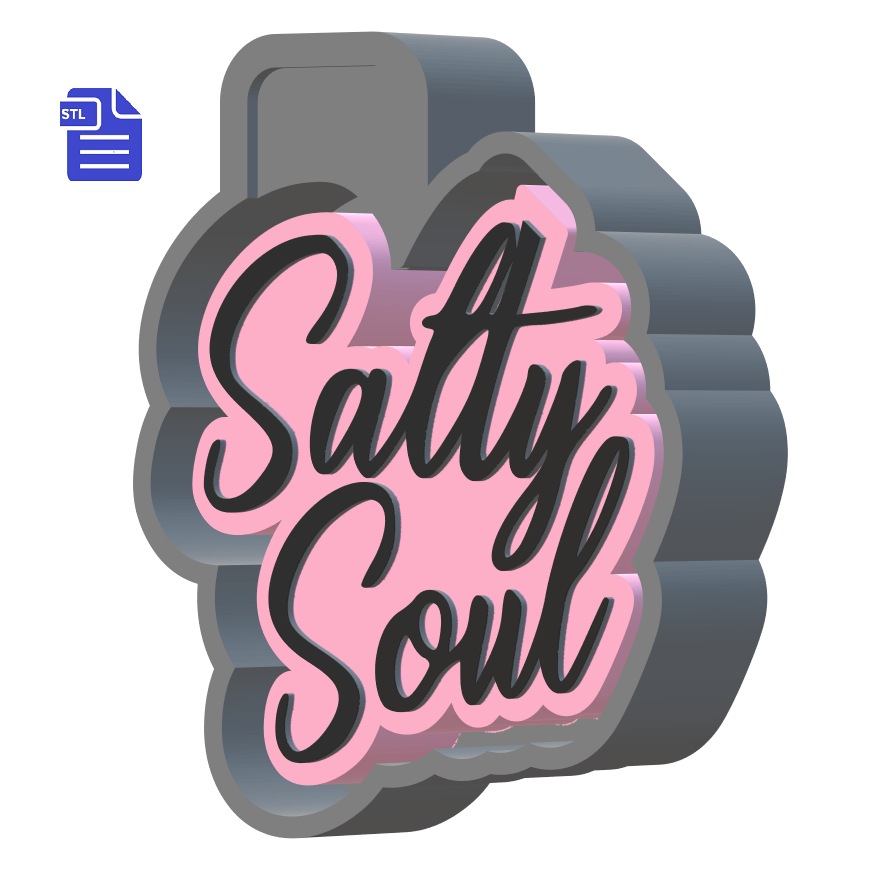 Salty Soul Silicone Mold Housing STL File - for 3D printing - Freshie Mold - The Crafts and Glitter Shop