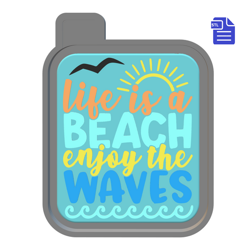 Life is a Beach Silicone Mold Housing STL File - for 3D printing - Freshie Mold FREE SAMPLE