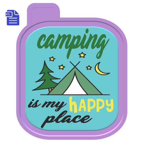 Camping Happy Place Silicone Mold Housing STL File - for 3D printing - Freshie Mold