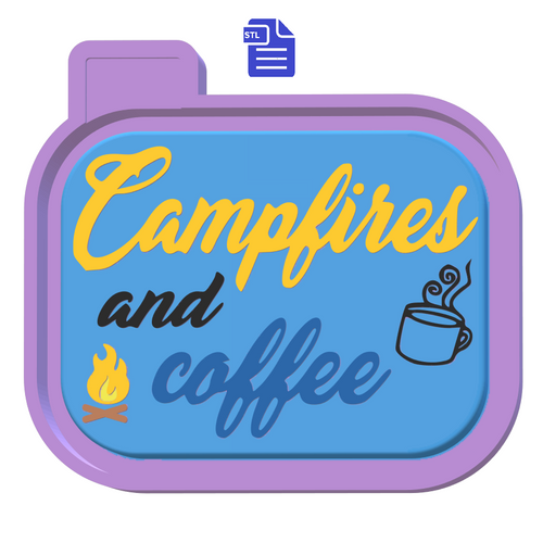 Campfires & Coffee Silicone Mold Housing STL File - for 3D printing - Freshie Mold