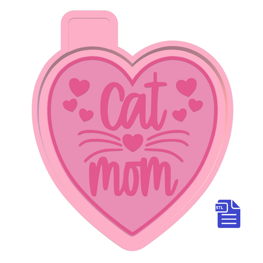 Cat Mom Heart Silicone Mold Housing STL File - The Crafts and Glitter Shop