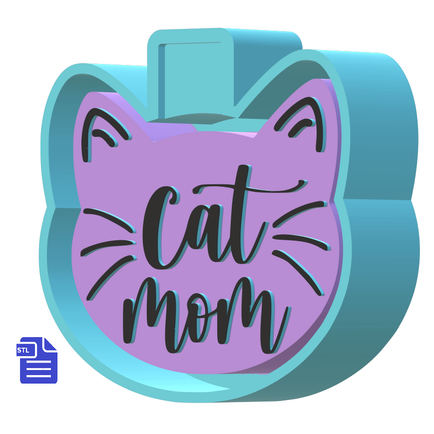 Cat Mom Silicone Mold Housing STL File - The Crafts and Glitter Shop