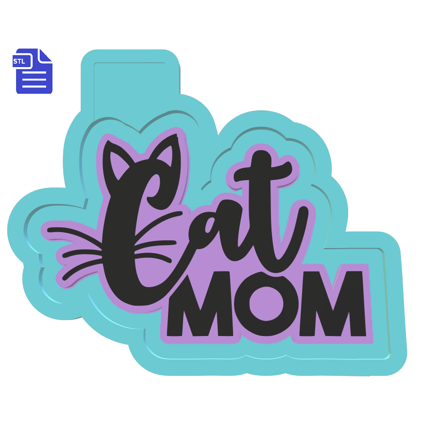 Cat Mom Silicone Mold Housing STL File - The Crafts and Glitter Shop