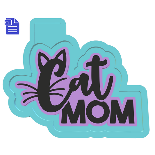Cat Mom Silicone Mold Housing STL File - The Crafts and Glitter Shop