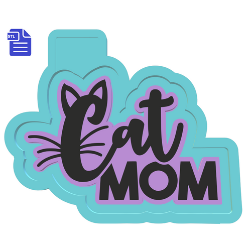 Cat Mom Silicone Mold Housing STL File - for 3D printing - Freshie Mold