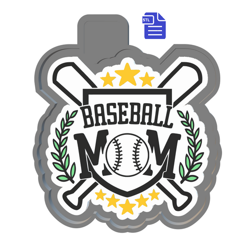 Baseball Mom Silicone Mold Housing STL File - for 3D printing - Freshie STL Mold Housing