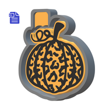 Load image into Gallery viewer, Leopard Pumpkin Silicone Mold Housing STL File