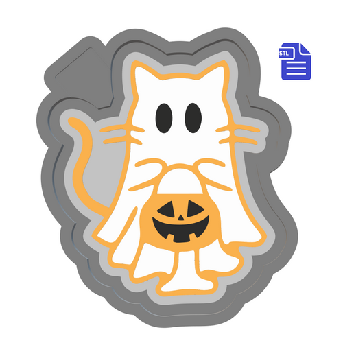 Ghost Cat Silicone Mold Housing STL File