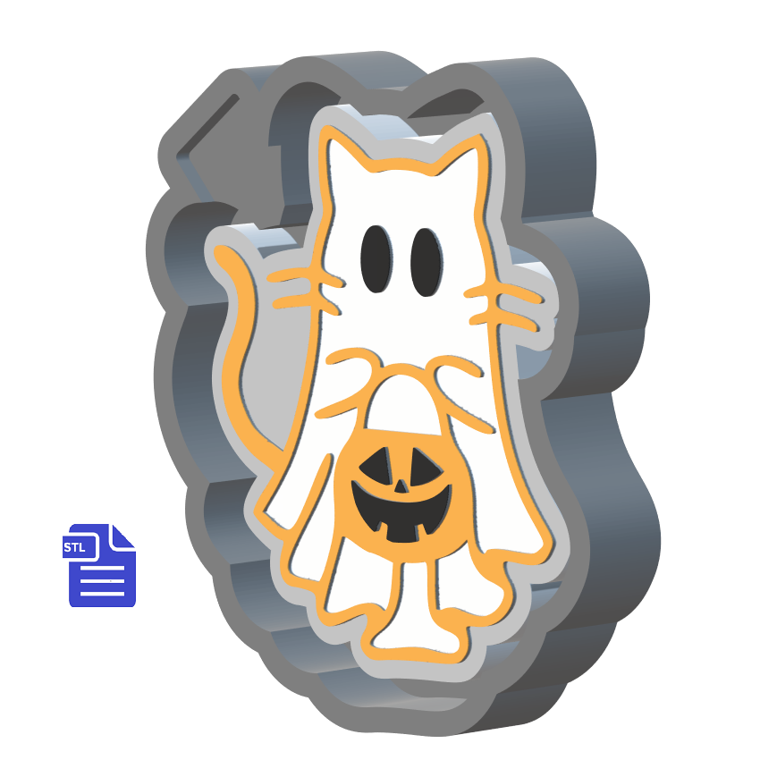Ghost Cat Silicone Mold Housing STL File - The Crafts and Glitter Shop