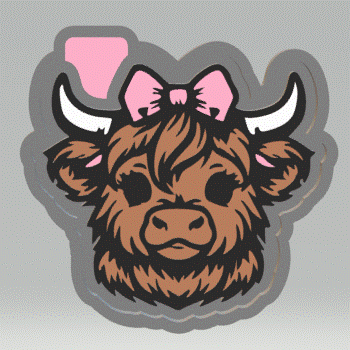 Cow with Bow Silicone Mold Housing STL File - The Crafts and Glitter Shop