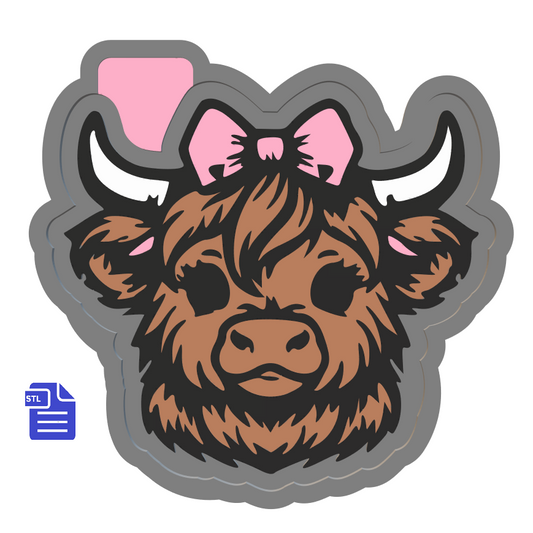 Cow with Bow Silicone Mold Housing STL File - The Crafts and Glitter Shop