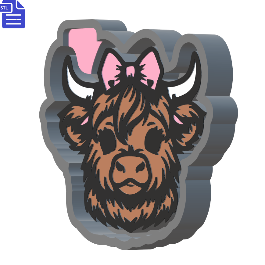 Cow with Bow Silicone Mold Housing STL File - The Crafts and Glitter Shop