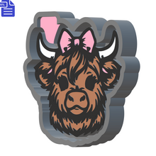 Load image into Gallery viewer, Cow with Bow Silicone Mold Housing STL File