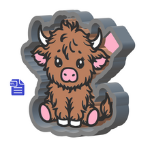 Load image into Gallery viewer, Baby Cow Silicone Mold Housing STL File