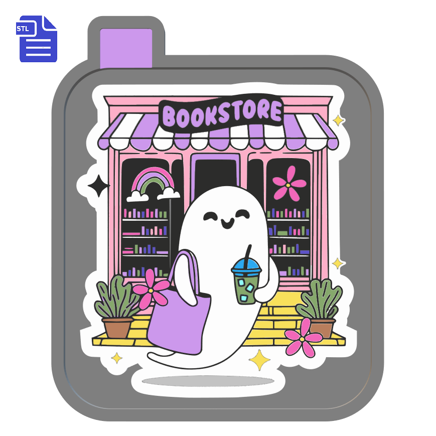 Book Shopping Ghost Silicone Mold Housing STL File - The Crafts and Glitter Shop