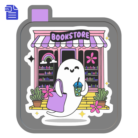 Book Shopping Ghost Silicone Mold Housing STL File - The Crafts and Glitter Shop