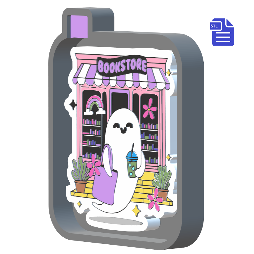 Book Shopping Ghost Silicone Mold Housing STL File - The Crafts and Glitter Shop