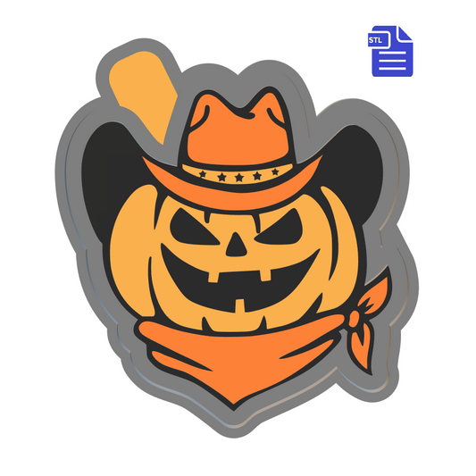 Evil Cowboy Pumpkin Silicone Mold Housing STL File - The Crafts and Glitter Shop