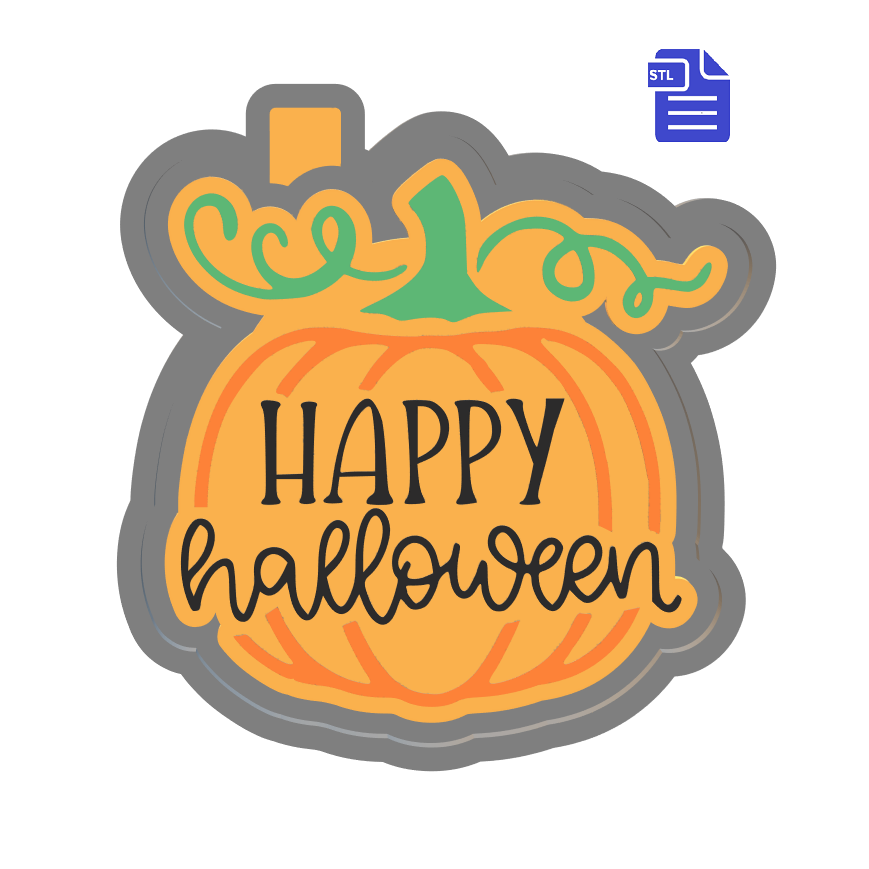 Happy Halloween Pumpkin Silicone Mold Housing STL File - The Crafts and Glitter Shop