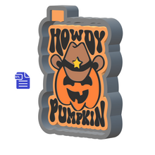 Load image into Gallery viewer, Howdy Pumpkin Silicone Mold Housing STL File