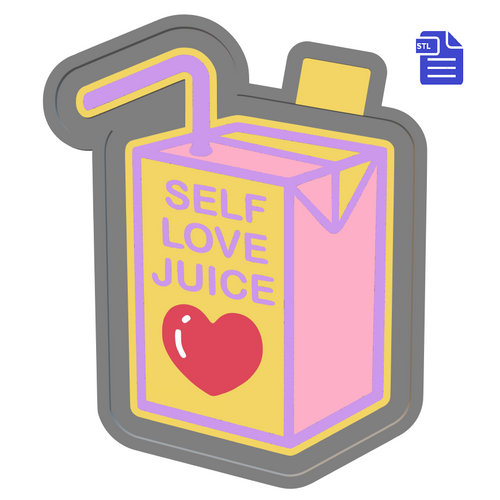 Self Love Juice Box Silicone Mold Housing STL File - Self Care Juice Carton