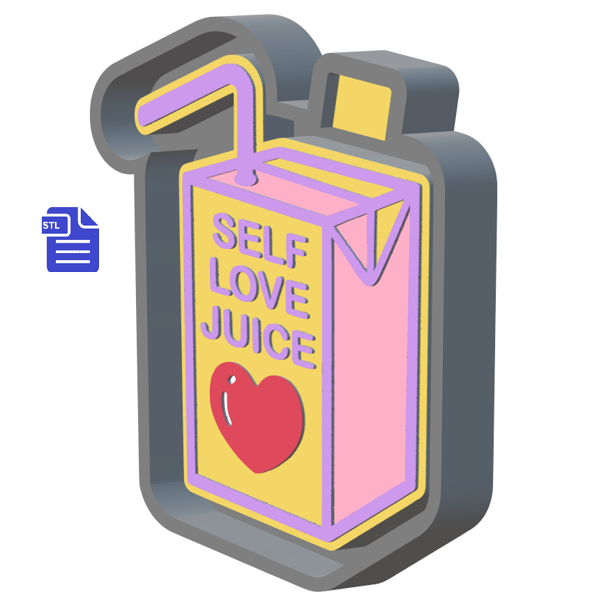 Self Love Juice Box Silicone Mold Housing STL File - The Crafts and Glitter Shop