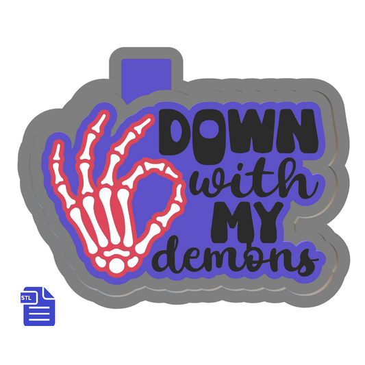 Down with my Demons Silicone Mold Housing STL File - The Crafts and Glitter Shop