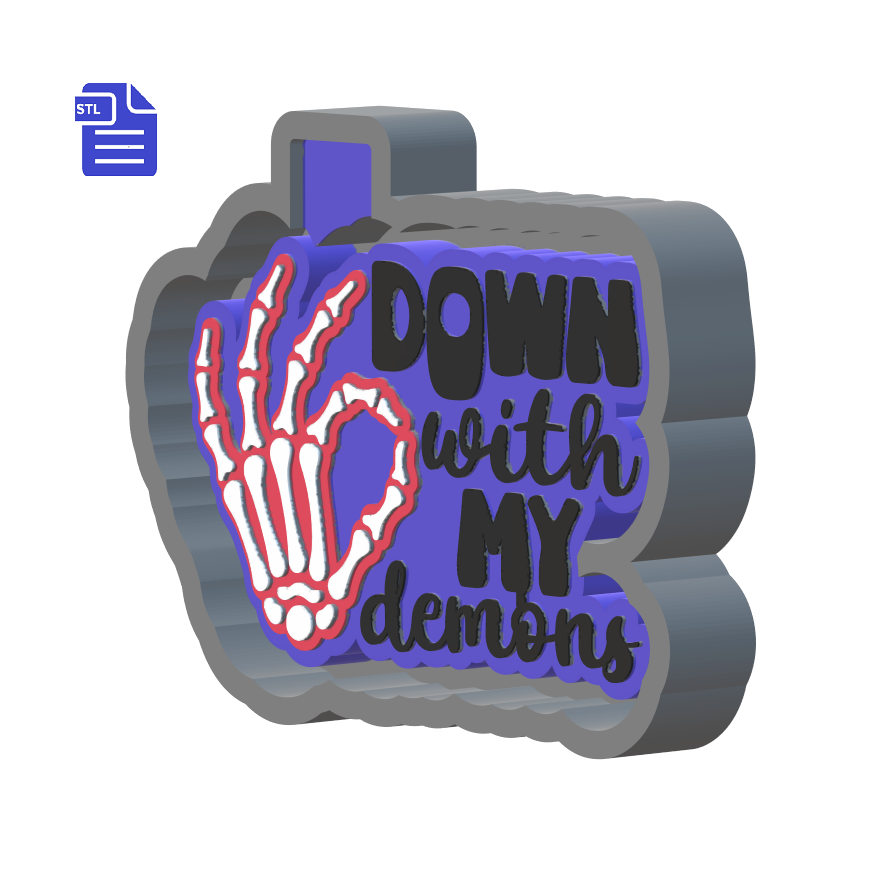 Down with my Demons Silicone Mold Housing STL File - The Crafts and Glitter Shop