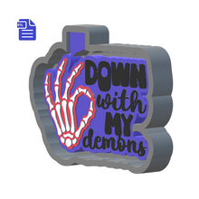 Load image into Gallery viewer, Down with my Demons Silicone Mold Housing STL File