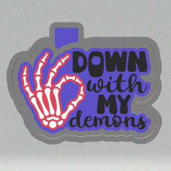 Down with my Demons Silicone Mold Housing STL File - The Crafts and Glitter Shop