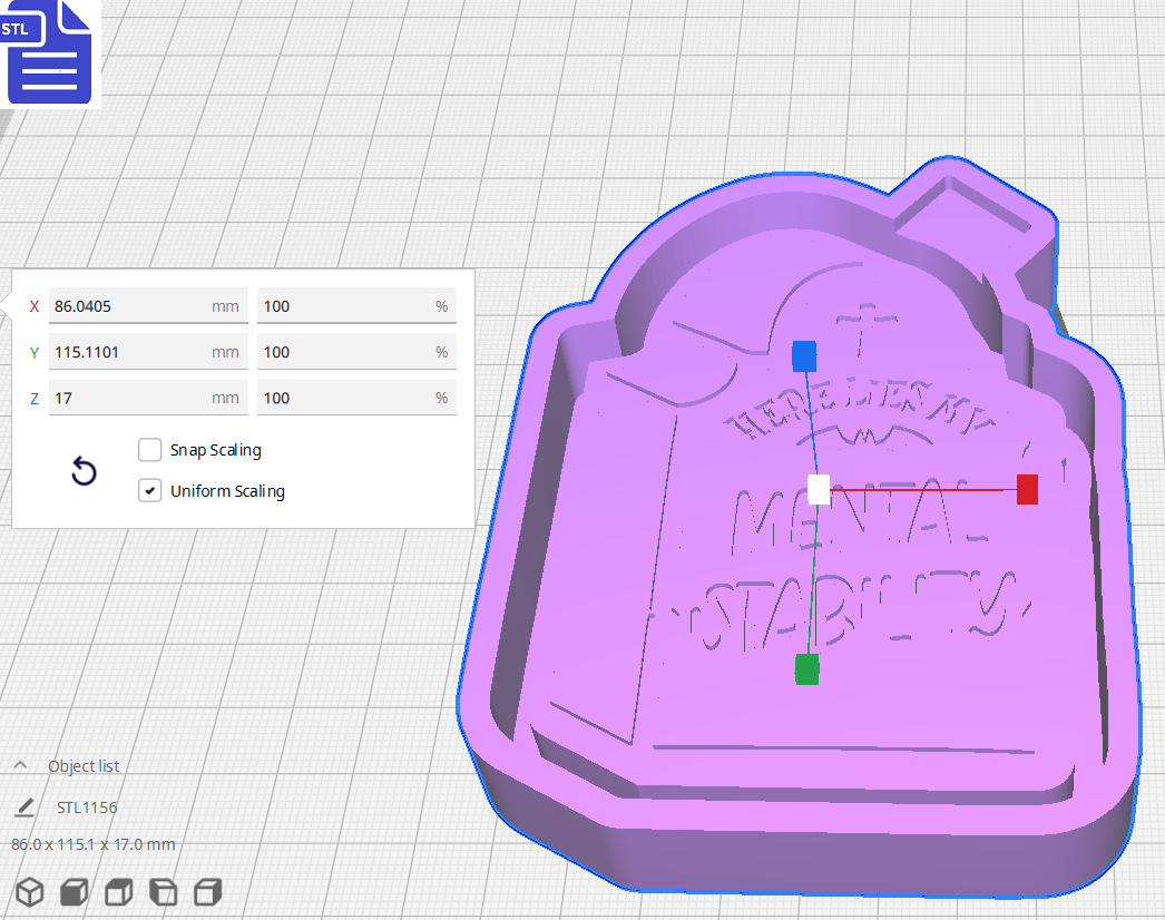 Here Lies My Mental Stability Silicone Mold Housing STL File - The Crafts and Glitter Shop