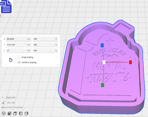 Here Lies My Mental Stability Silicone Mold Housing STL File