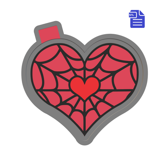 Spider Web Heart Silicone Mold Housing STL File - The Crafts and Glitter Shop