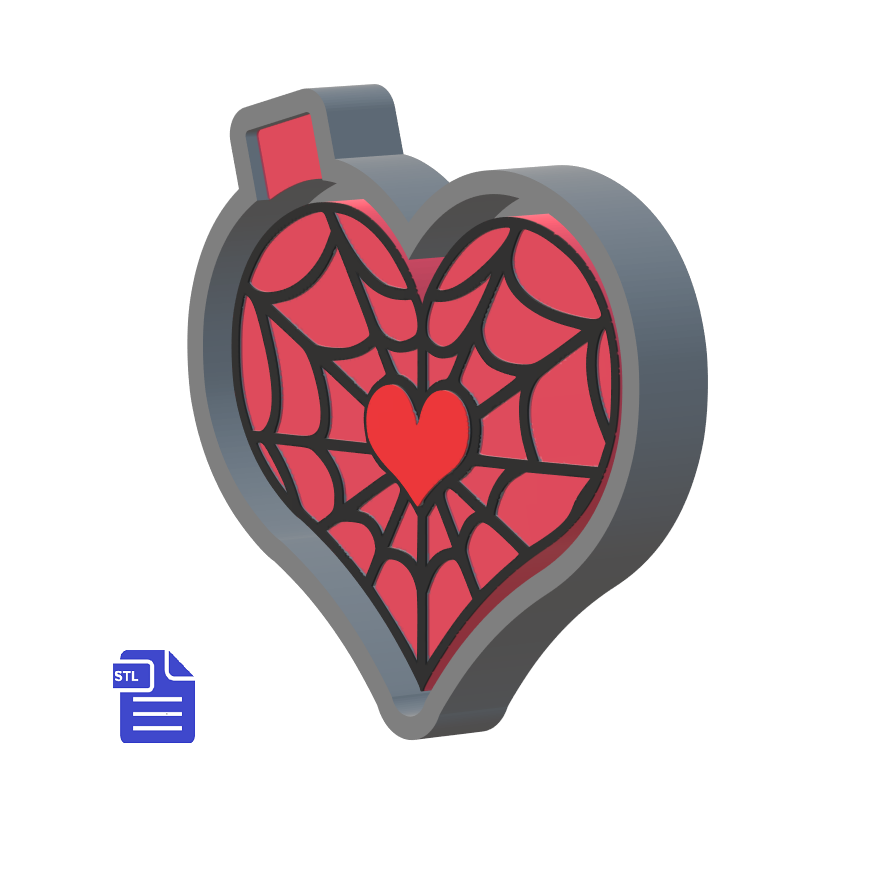 Spider Web Heart Silicone Mold Housing STL File - The Crafts and Glitter Shop