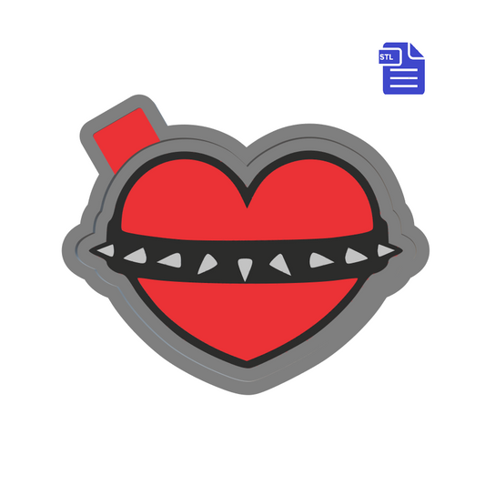 Spiked Collar Heart Silicone Mold Housing STL File - The Crafts and Glitter Shop