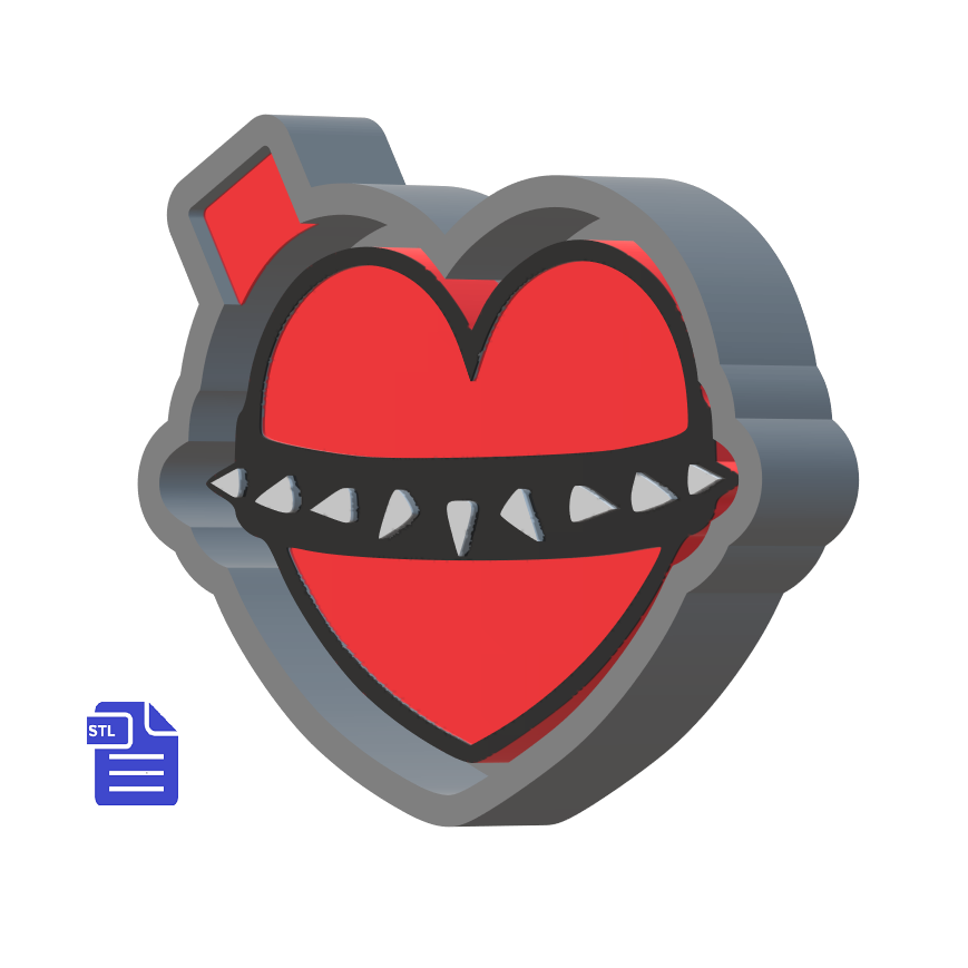 Spiked Collar Heart Silicone Mold Housing STL File - The Crafts and Glitter Shop