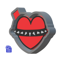 Load image into Gallery viewer, Spiked Collar Heart Silicone Mold Housing STL File