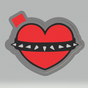 Spiked Collar Heart Silicone Mold Housing STL File - The Crafts and Glitter Shop