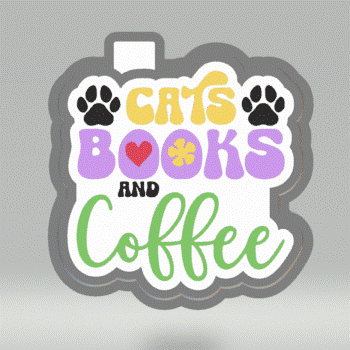 Cats, Books & Coffee Silicone Mold Housing STL File - The Crafts and Glitter Shop