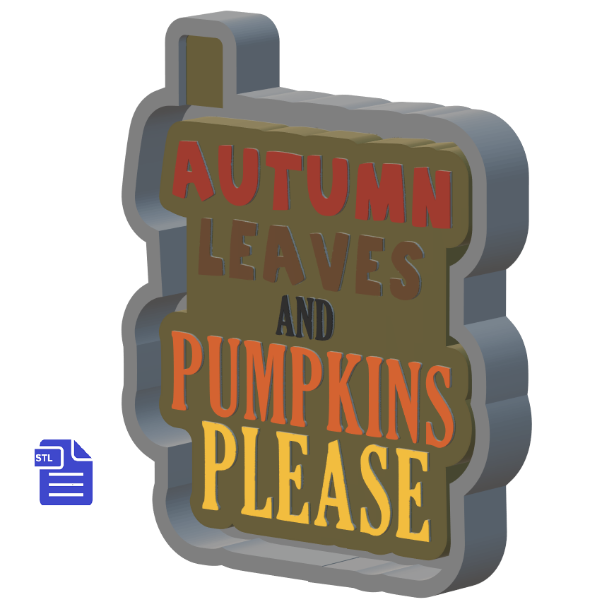 Autumn Leaves and Pumpkins Please Silicone Mold Housing STL File - The Crafts and Glitter Shop