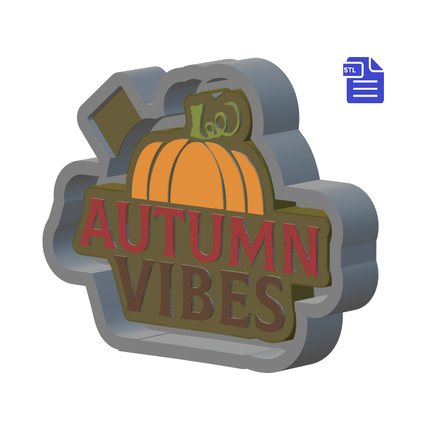 Autumn Vibes Silicone Mold Housing STL File - The Crafts and Glitter Shop