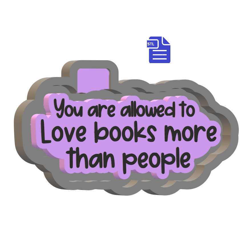 Love Books More Than People Silicone Mold Housing STL File - The Crafts and Glitter Shop