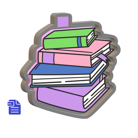 Stack of Books Silicone Mold Housing STL File - The Crafts and Glitter Shop