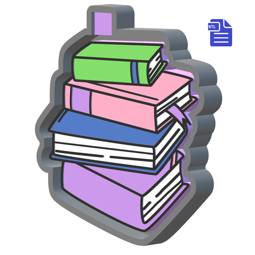 Stack of Books Silicone Mold Housing STL File - The Crafts and Glitter Shop