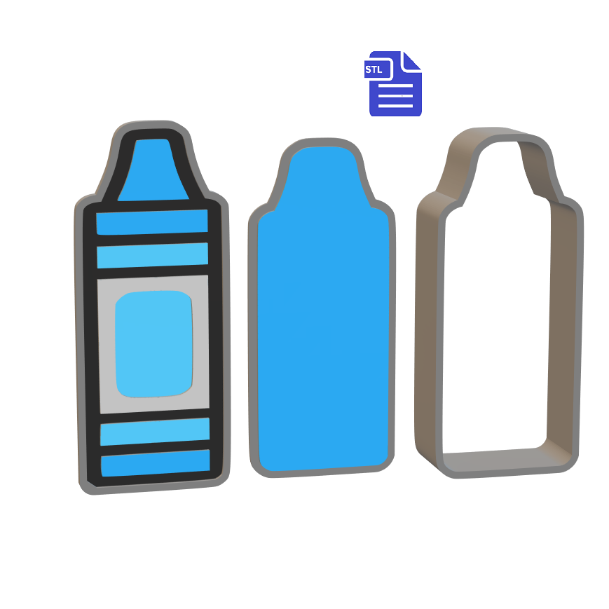 3pc Crayon Bath Bomb Mold STL File - for 3D printing - FILE ONLY - The Crafts and Glitter Shop